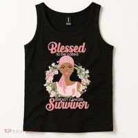 Blessed To Be Call Breast Cancer Survivor Pink Warrior Tank Top thumb 2