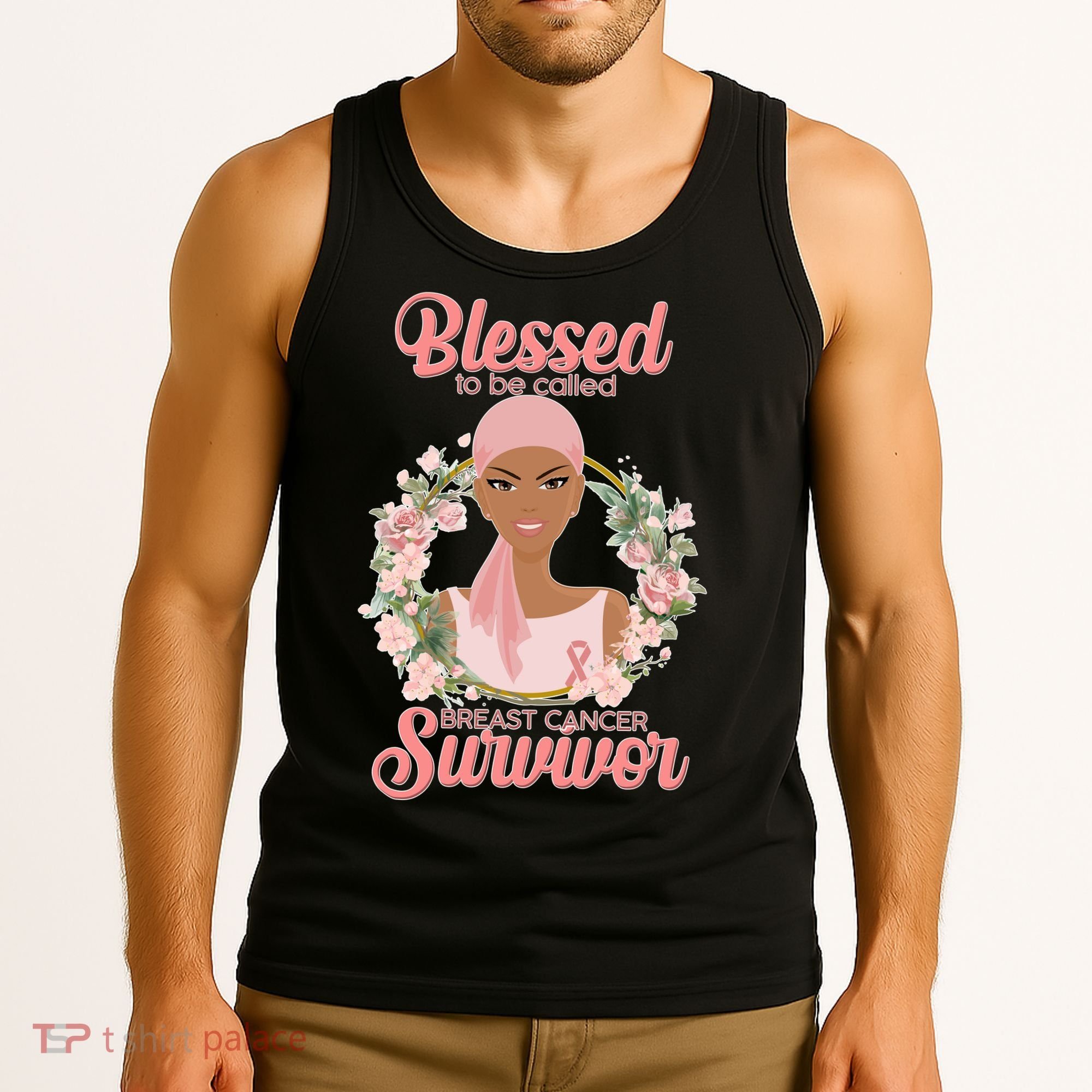 Blessed To Be Call Breast Cancer Survivor Pink Warrior Tank Top
