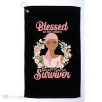 Blessed To Be Call Breast Cancer Survivor Pink Warrior Golf Towel thumb 0
