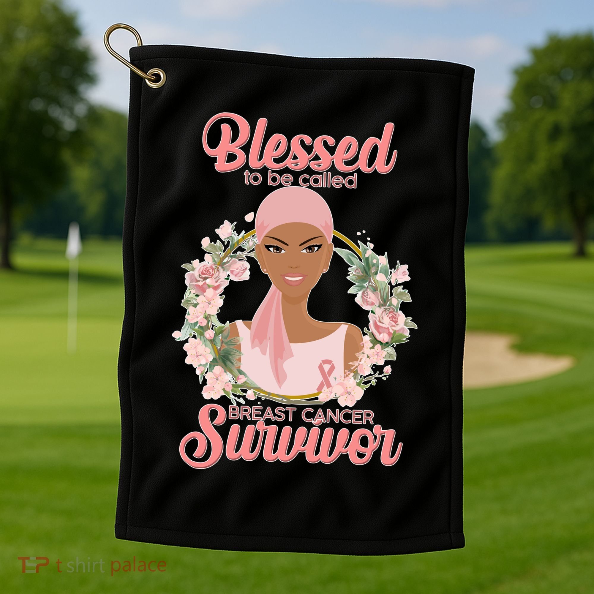 Blessed To Be Call Breast Cancer Survivor Pink Warrior Golf Towel