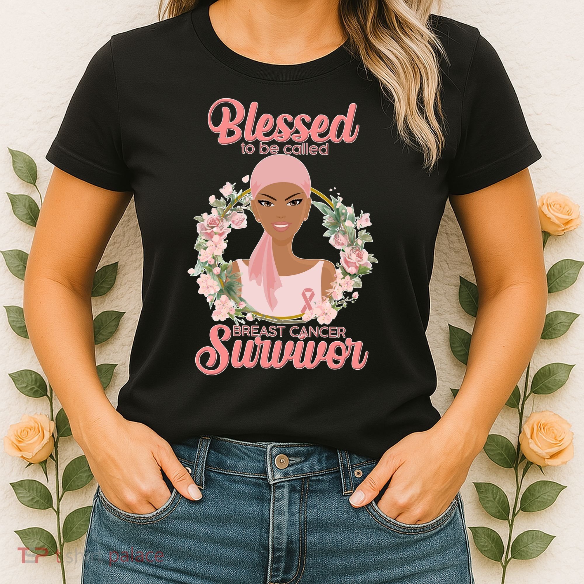 Blessed To Be Call Breast Cancer Survivor Pink Warrior Women's T-Shirt