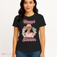 Blessed To Be Call Breast Cancer Survivor Pink Warrior Women's T-Shirt thumb 4