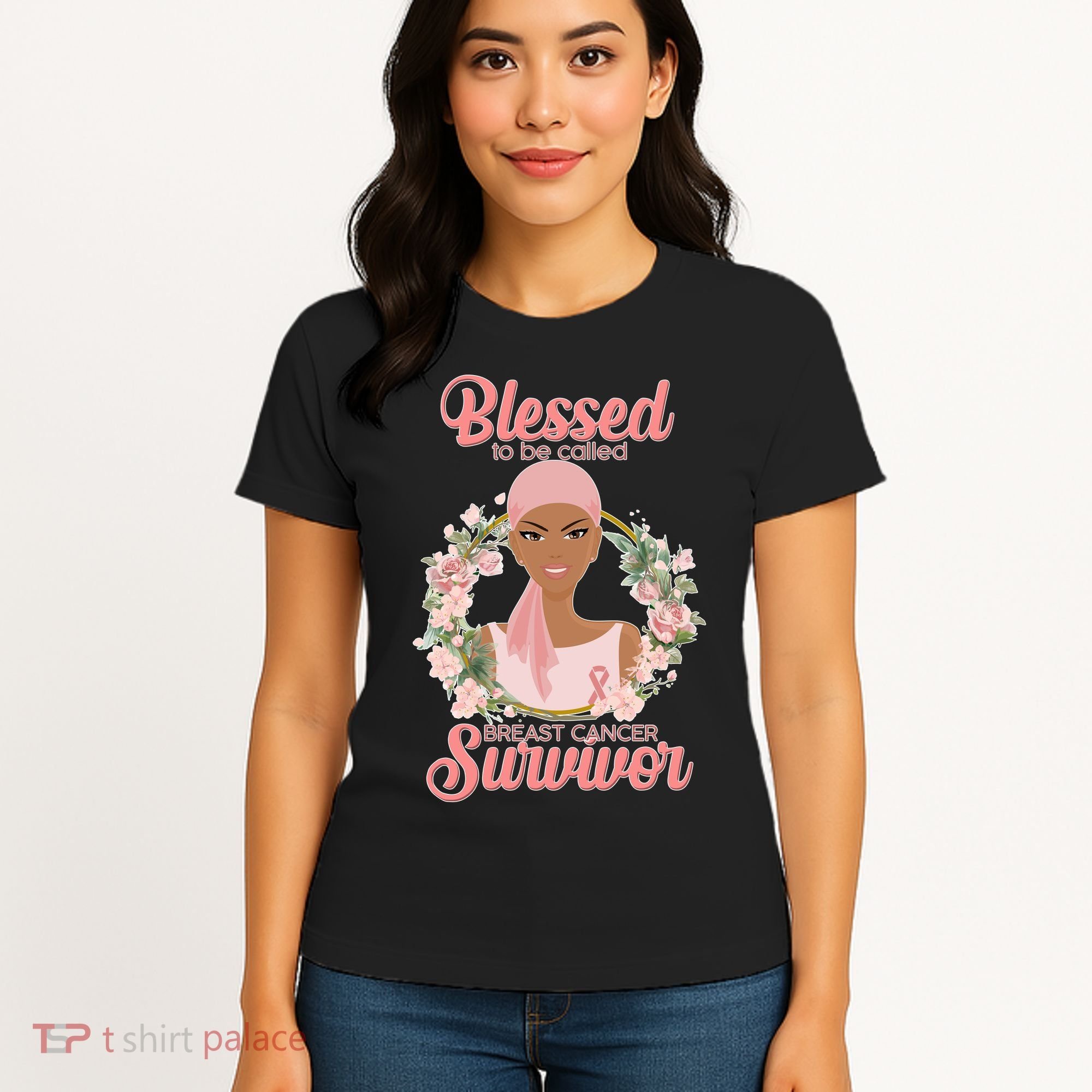Blessed To Be Call Breast Cancer Survivor Pink Warrior Women's T-Shirt