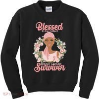Blessed To Be Call Breast Cancer Survivor Pink Warrior Kids Sweatshirt thumb 0