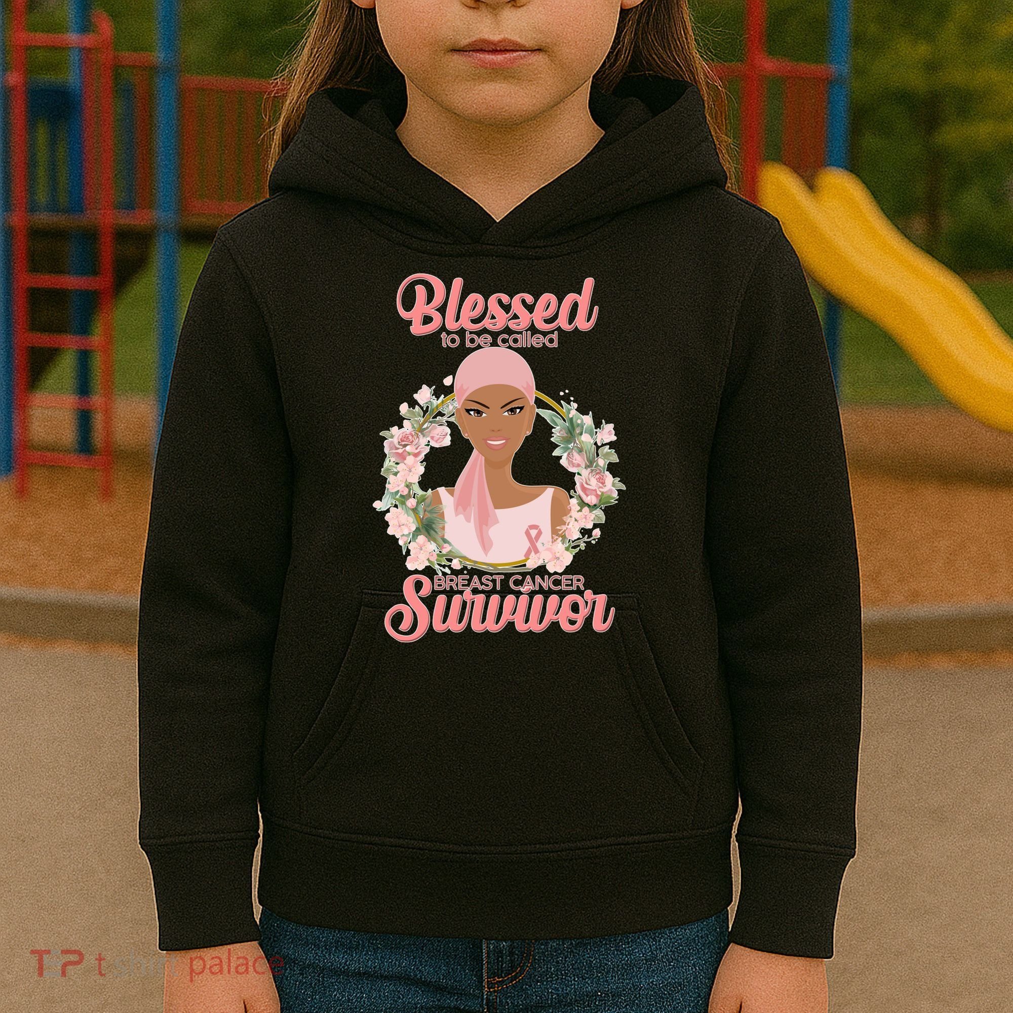 Blessed To Be Call Breast Cancer Survivor Pink Warrior Kids Hoodie