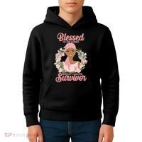 Blessed To Be Call Breast Cancer Survivor Pink Warrior Kids Hoodie thumb 4