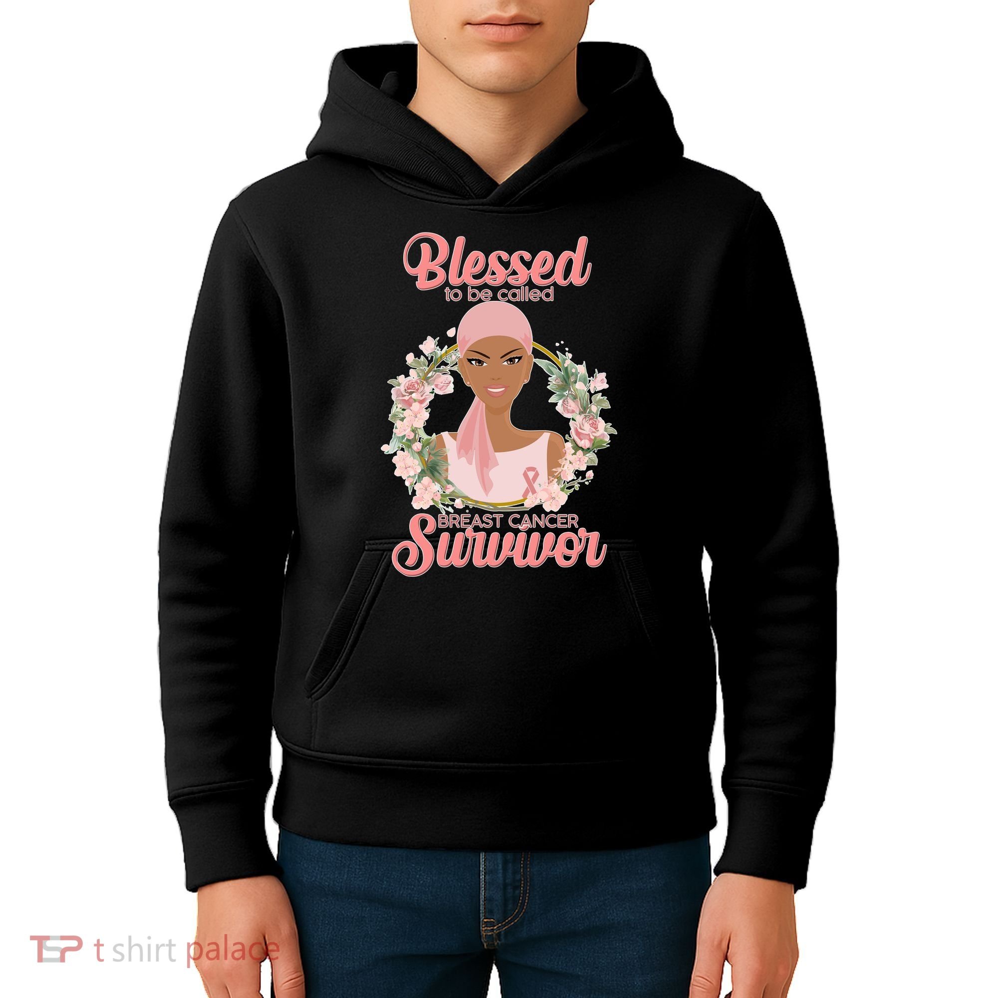 Blessed To Be Call Breast Cancer Survivor Pink Warrior Kids Hoodie