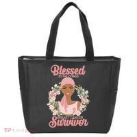 Blessed To Be Call Breast Cancer Survivor Pink Warrior Tote Bag thumb 0