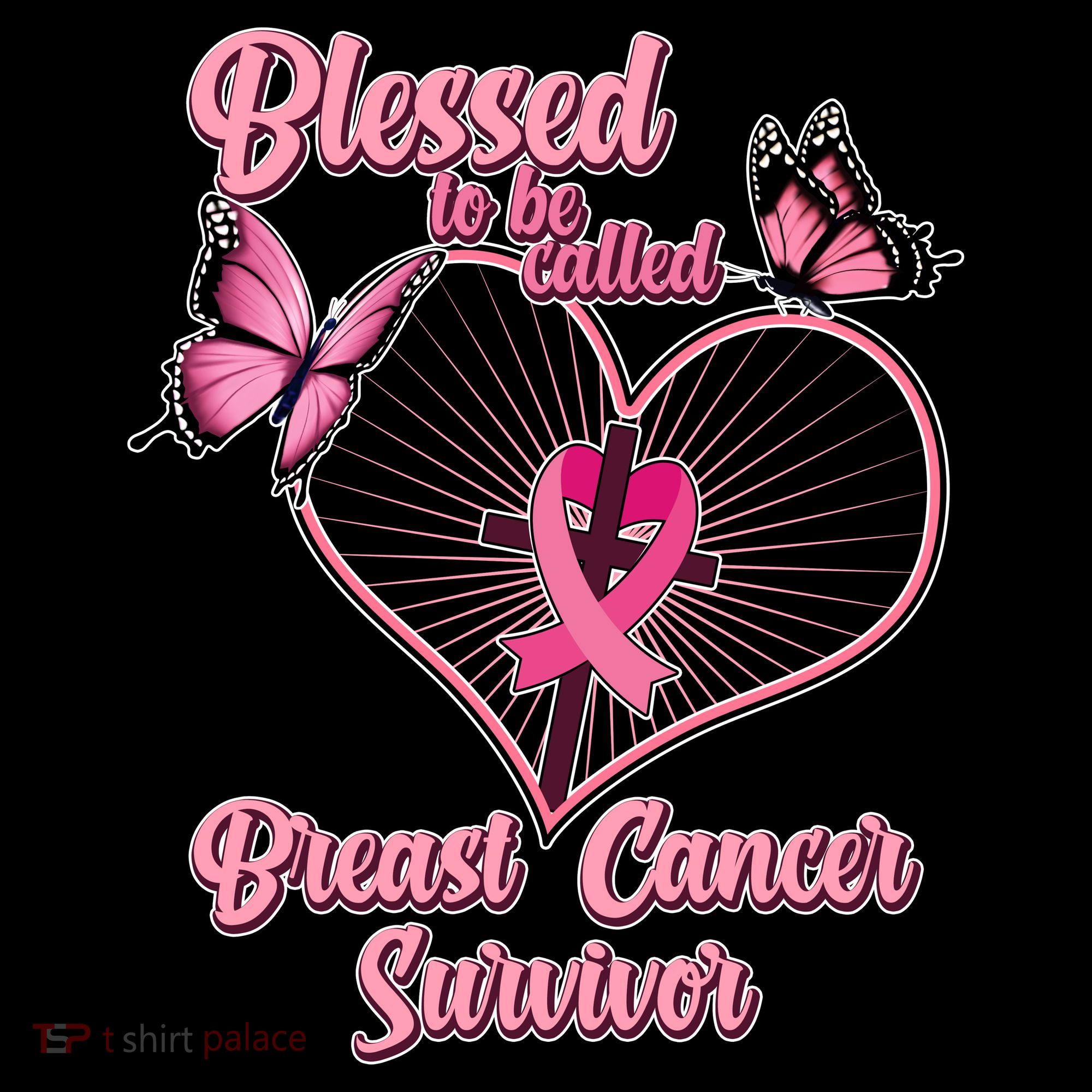 Blessed To Be Called Breast Cancer Survivor Butterflies Ribbon Cross Coffee Mug