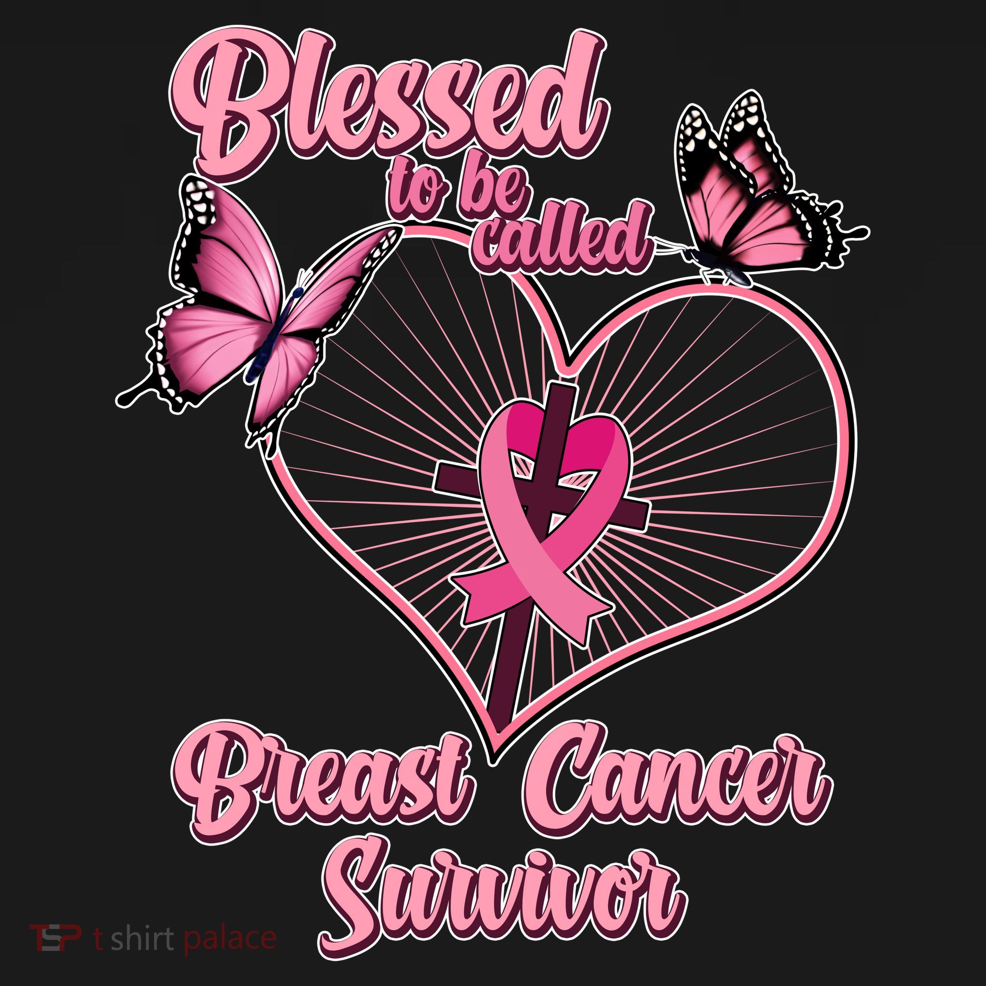 Blessed To Be Called Breast Cancer Survivor Butterflies Ribbon Cross Ornament