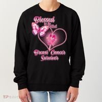 Blessed To Be Called Breast Cancer Survivor Pink Ribbon Cross Women's Sweatshirt thumb 0