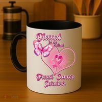 Blessed To Be Called Breast Cancer Survivor Pink Ribbon Cross Coffee Mug thumb 4