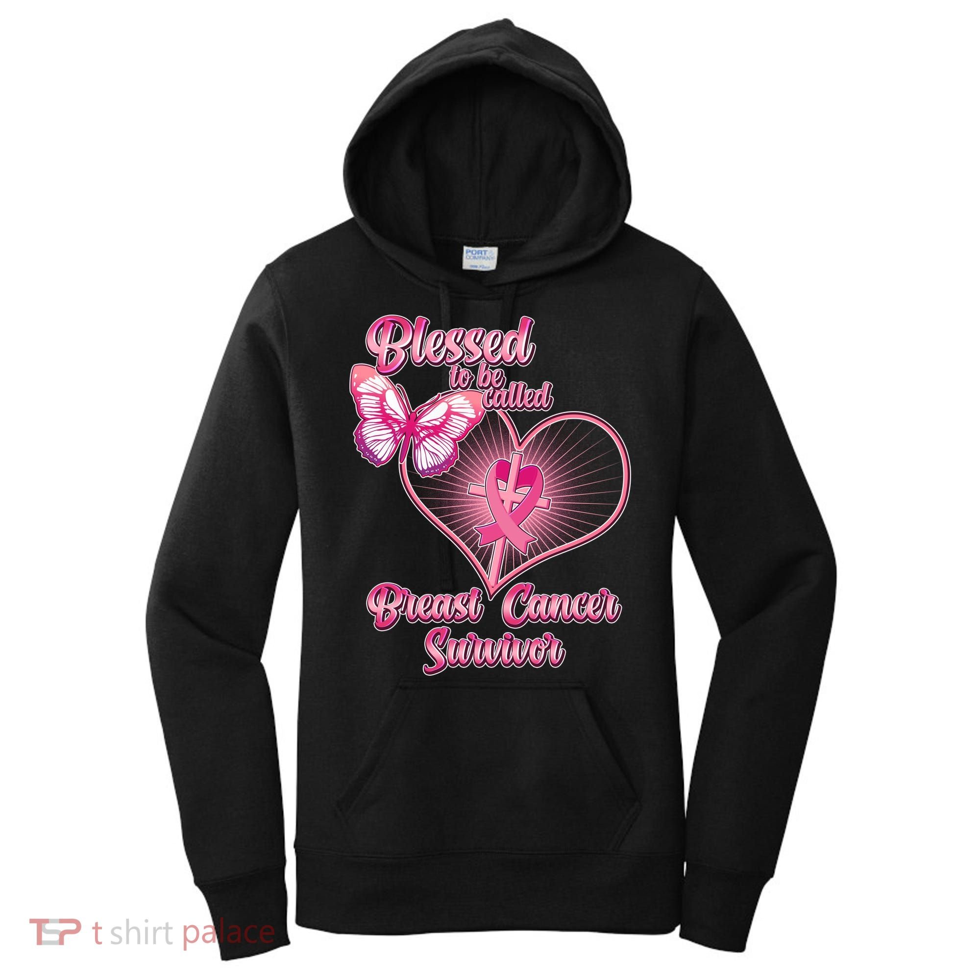 Blessed To Be Called Breast Cancer Survivor Pink Ribbon Cross Women's Hoodie