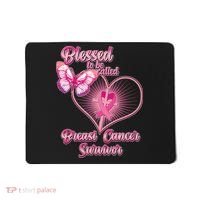 Blessed To Be Called Breast Cancer Survivor Pink Ribbon Cross Mousepad thumb 0