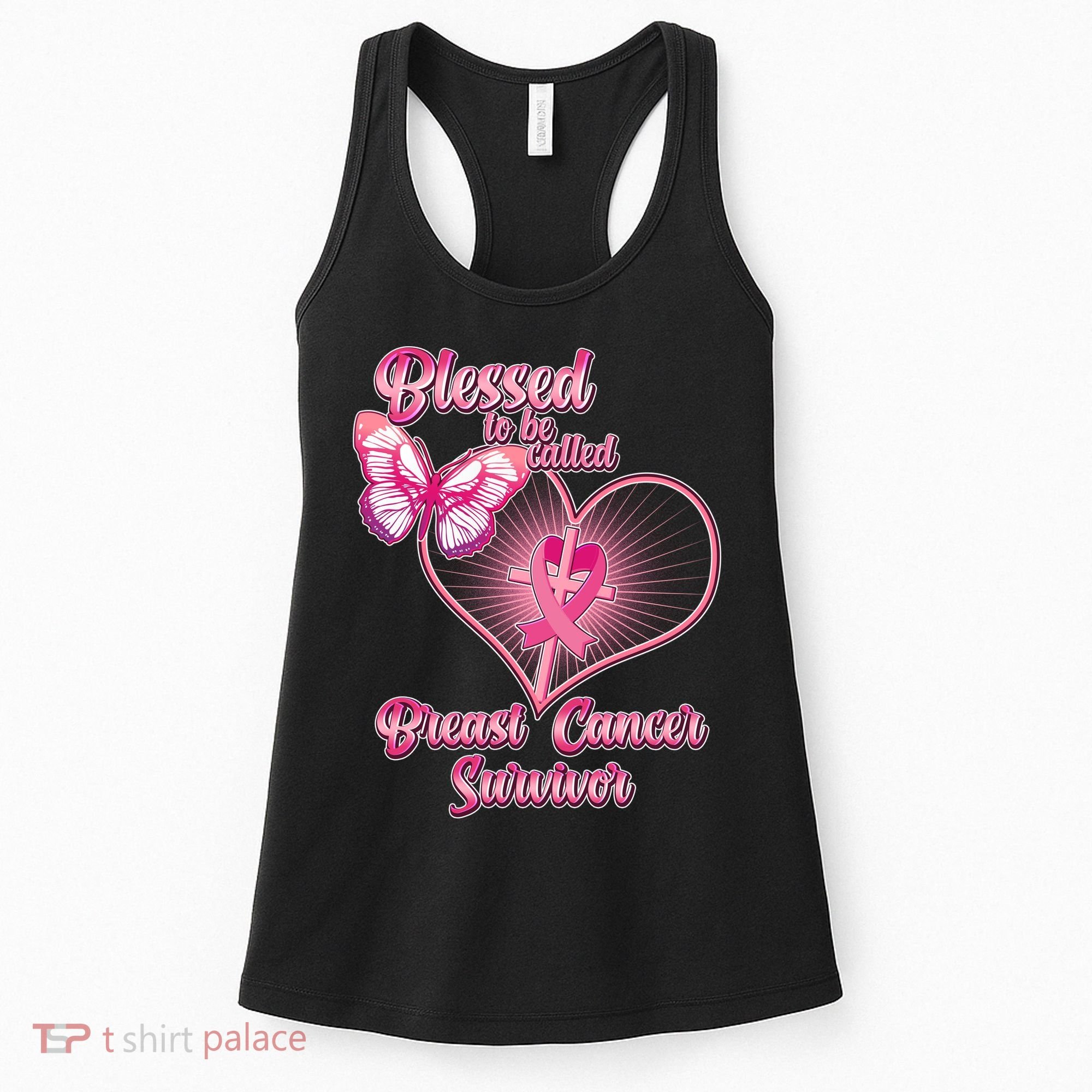 Blessed To Be Called Breast Cancer Survivor Pink Ribbon Cross Women's Tank Top