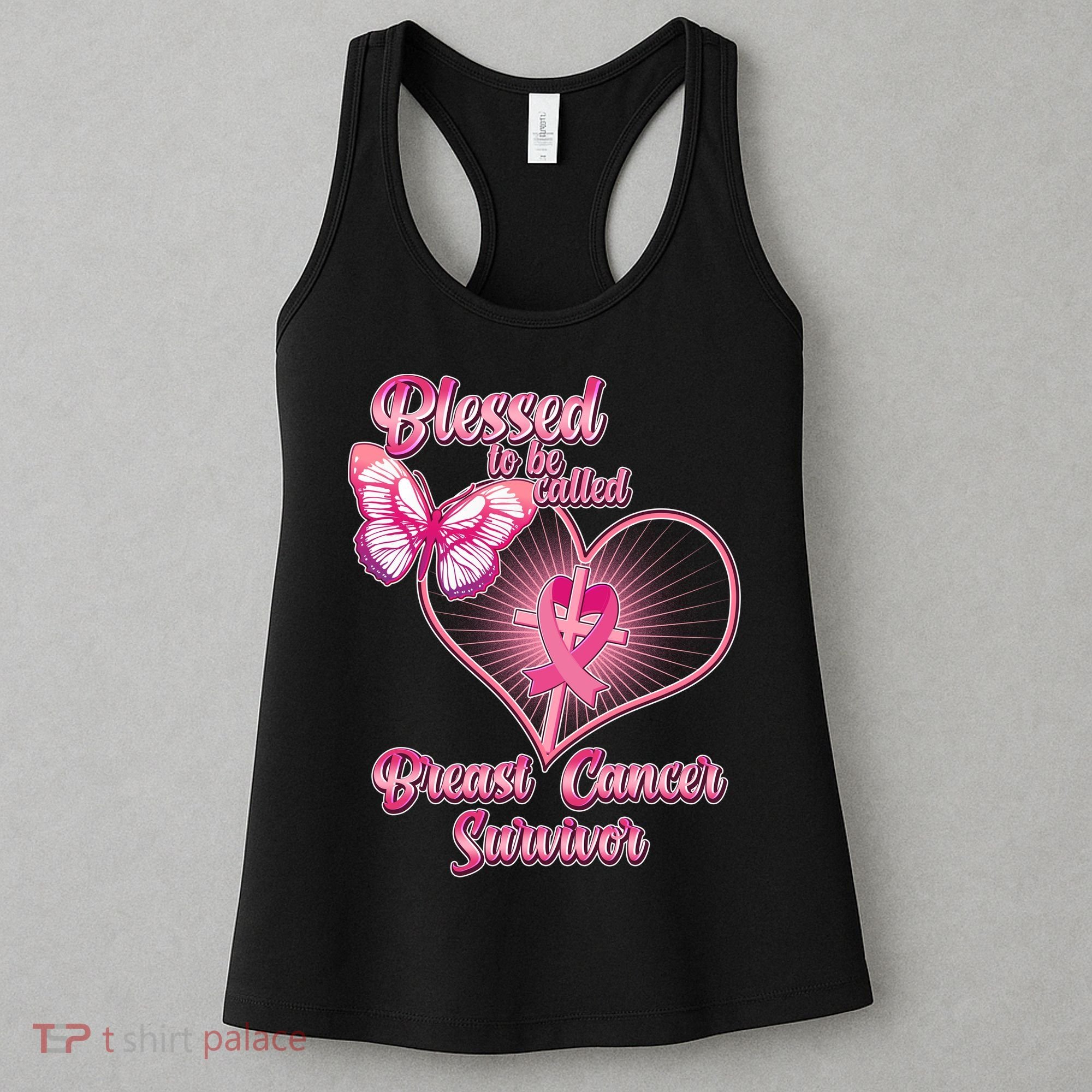 Blessed To Be Called Breast Cancer Survivor Pink Ribbon Cross Women's Tank Top