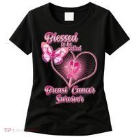 Blessed To Be Called Breast Cancer Survivor Pink Ribbon Cross Women's T-Shirt thumb 0