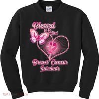 Blessed To Be Called Breast Cancer Survivor Pink Ribbon Cross Kids Sweatshirt thumb 0
