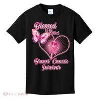 Blessed To Be Called Breast Cancer Survivor Pink Ribbon Cross Kids T-Shirt thumb 0