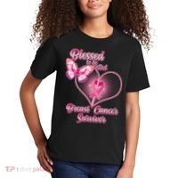 Blessed To Be Called Breast Cancer Survivor Pink Ribbon Cross Kids T-Shirt thumb 2