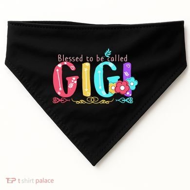 Blessed To Be Called Gigi Cute Floral USA-Made Doggie Bandana