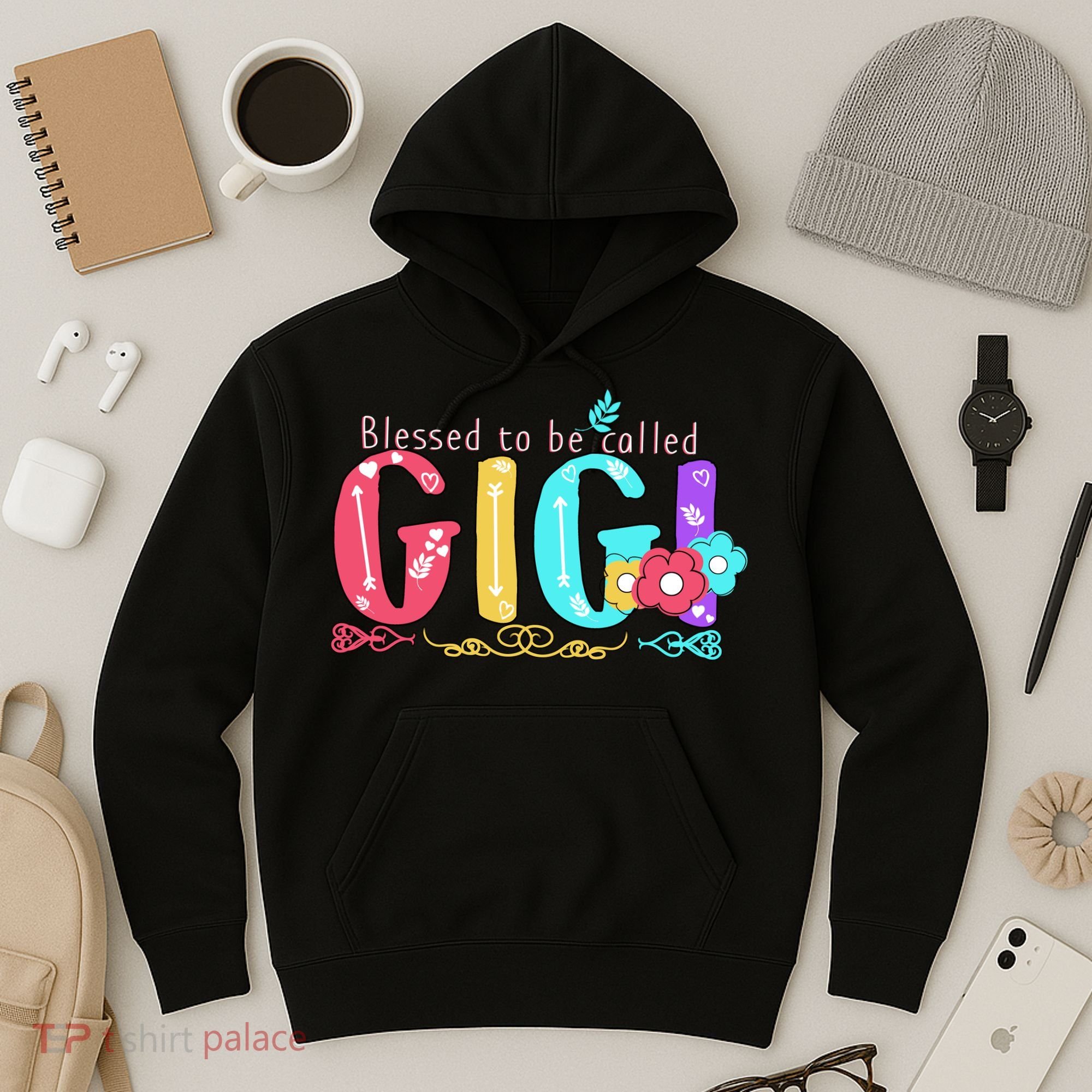 Blessed To Be Called Gigi Cute Floral Hoodie