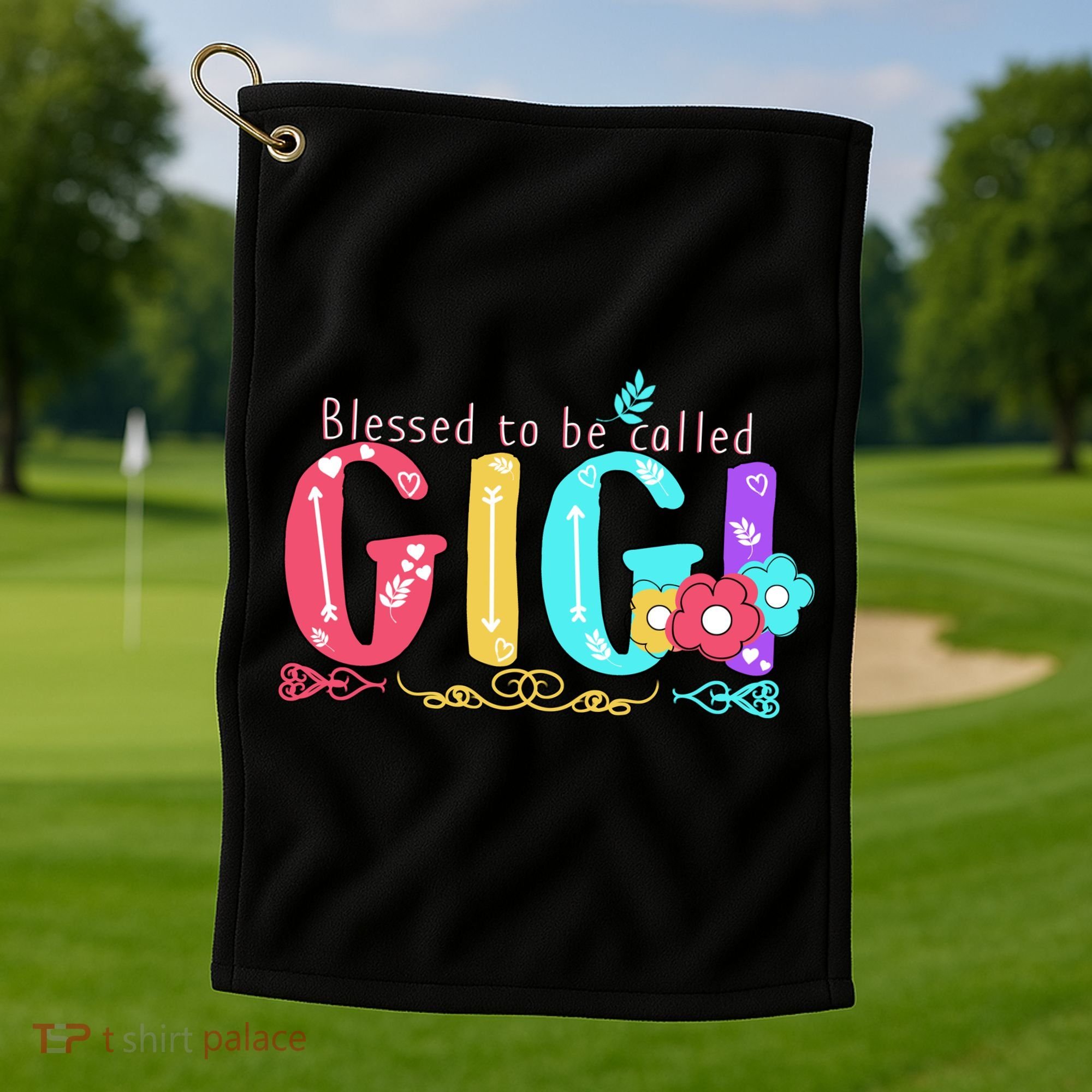 Blessed To Be Called Gigi Cute Floral Golf Towel