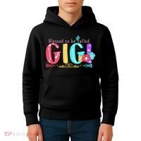 Blessed To Be Called Gigi Cute Floral Kids Hoodie thumb 4