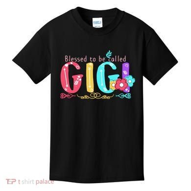 Blessed To Be Called Gigi Cute Floral Kids T-Shirt
