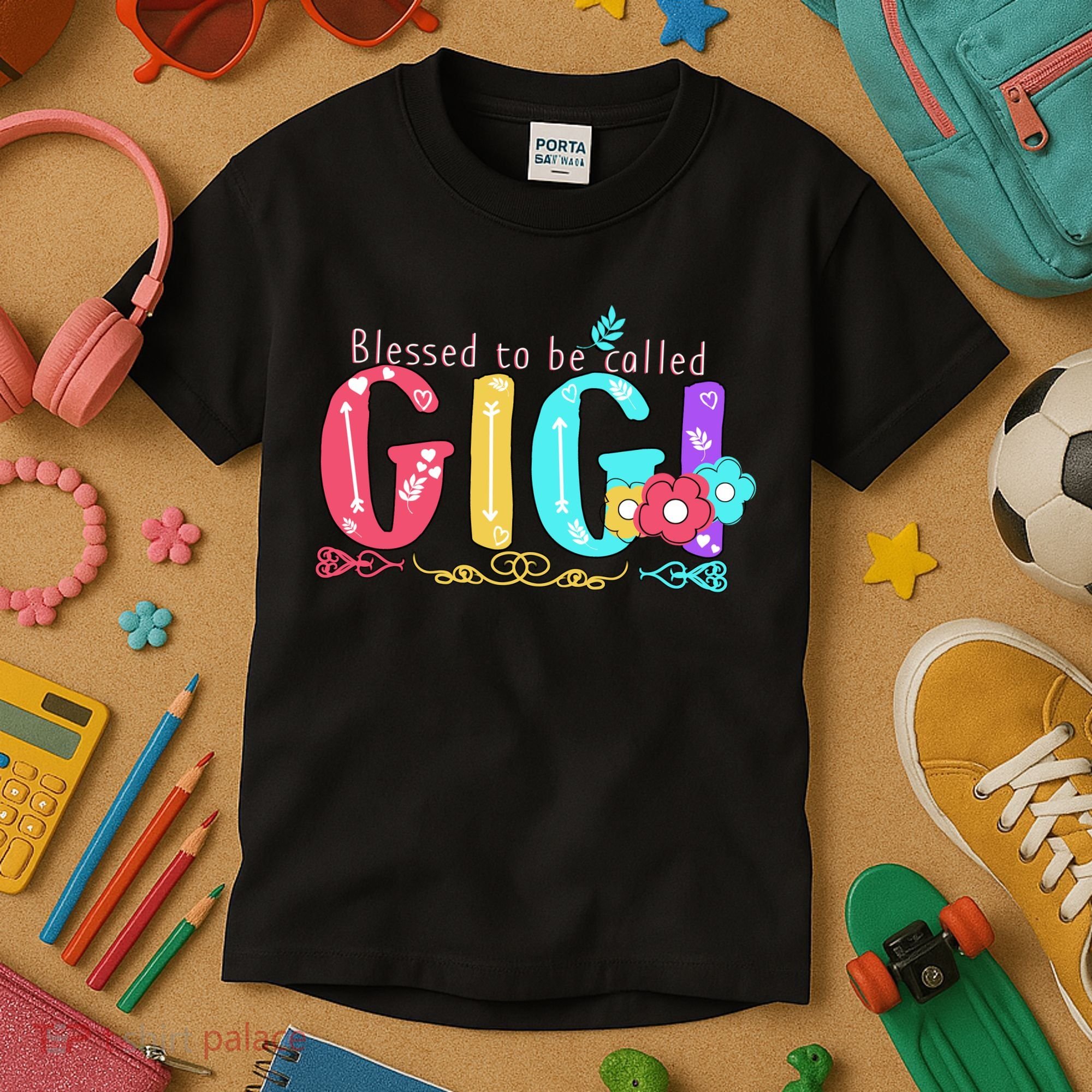 Blessed To Be Called Gigi Cute Floral Kids T-Shirt