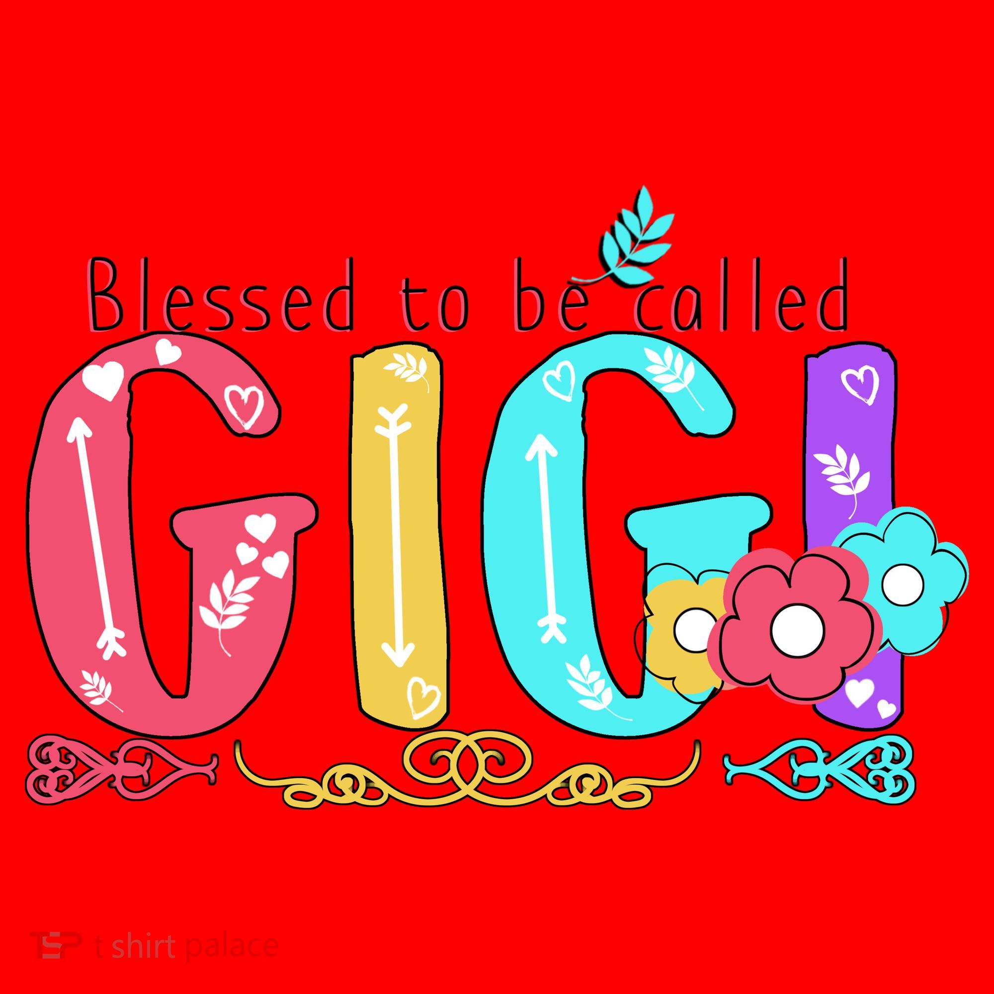 Blessed To Be Called Gigi Cute Floral Santa Hat