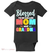 Blessed To Be Called Mom And Grandma Baby Bodysuit thumb 0