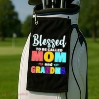 Blessed To Be Called Mom And Grandma Golf Towel thumb 2