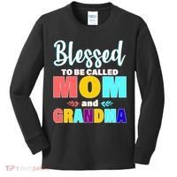 Blessed To Be Called Mom And Grandma Kids Long Sleeve Shirt thumb 0