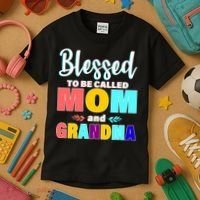 Blessed To Be Called Mom And Grandma Kids T-Shirt thumb 3
