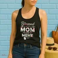 Blessed To Be Called Mom And Meme Women's Tank Top thumb 2