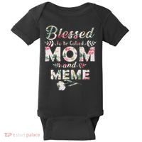 Blessed To Be Called Mom And Meme Baby Bodysuit thumb 0