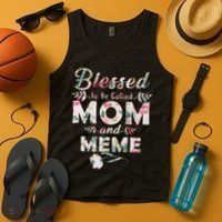 Blessed To Be Called Mom And Meme Tank Top thumb 4