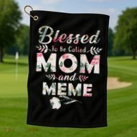 Blessed To Be Called Mom And Meme Golf Towel thumb 1