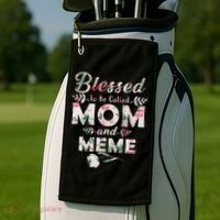 Blessed To Be Called Mom And Meme Golf Towel thumb 2