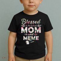 Blessed To Be Called Mom And Meme Toddler T-Shirt thumb 2