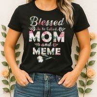 Blessed To Be Called Mom And Meme Women's T-Shirt thumb 2