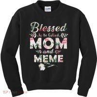 Blessed To Be Called Mom And Meme Kids Sweatshirt thumb 0