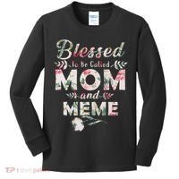 Blessed To Be Called Mom And Meme Kids Long Sleeve Shirt thumb 0
