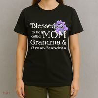 Blessed To Be Called Mom Grandma & Great Grandma T-Shirt thumb 4