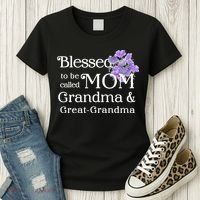 Blessed To Be Called Mom Grandma & Great Grandma Women's T-Shirt thumb 3
