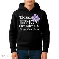 Blessed To Be Called Mom Grandma & Great Grandma Kids Hoodie thumb 4