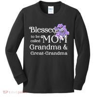 Blessed To Be Called Mom Grandma & Great Grandma Kids Long Sleeve Shirt thumb 0