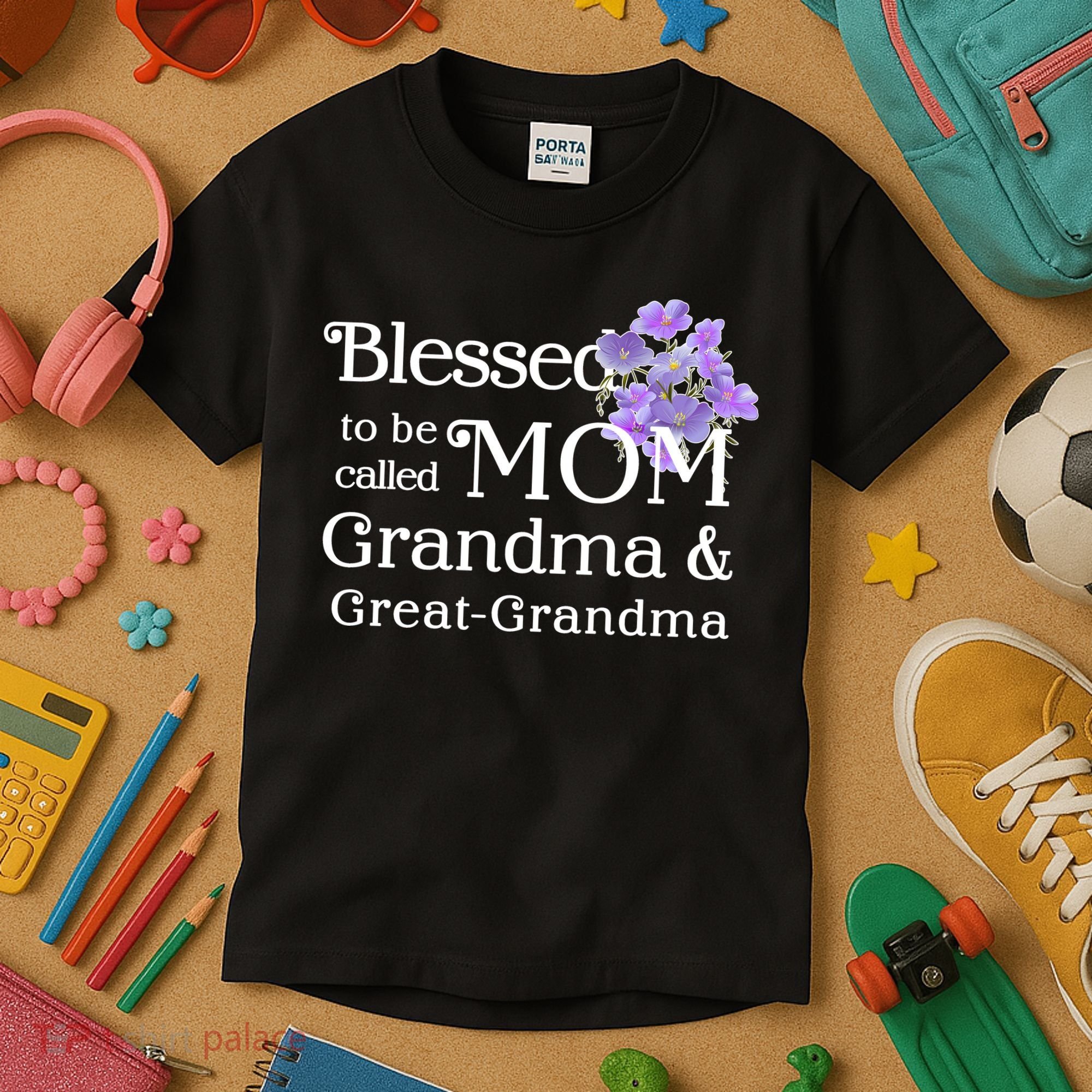 Blessed To Be Called Mom Grandma & Great Grandma Kids T-Shirt