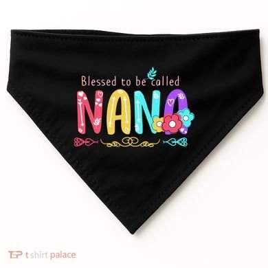 Blessed To Be Called Nana Cute Floral  USA-Made Doggie Bandana